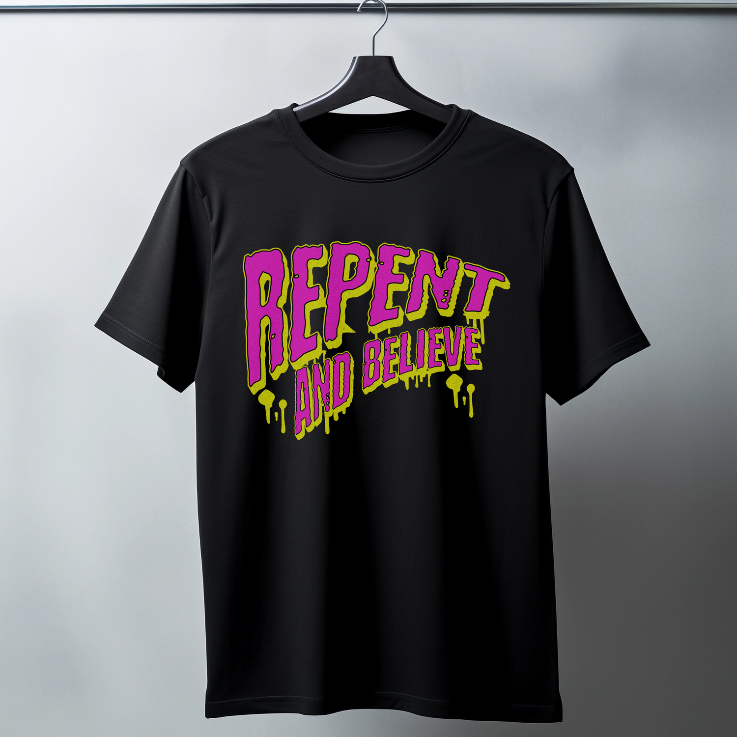 christian streetwear t shirt repent and believe