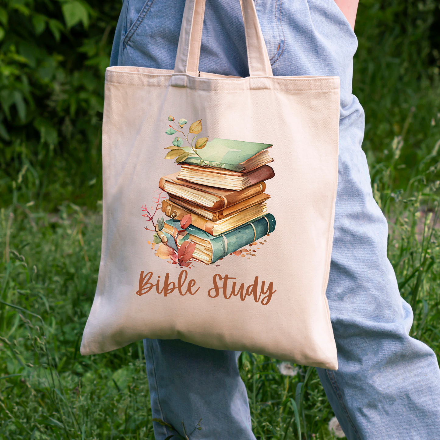 Canvas Bible Tote Bag, Bible Study Bag, Christian Tote Bag