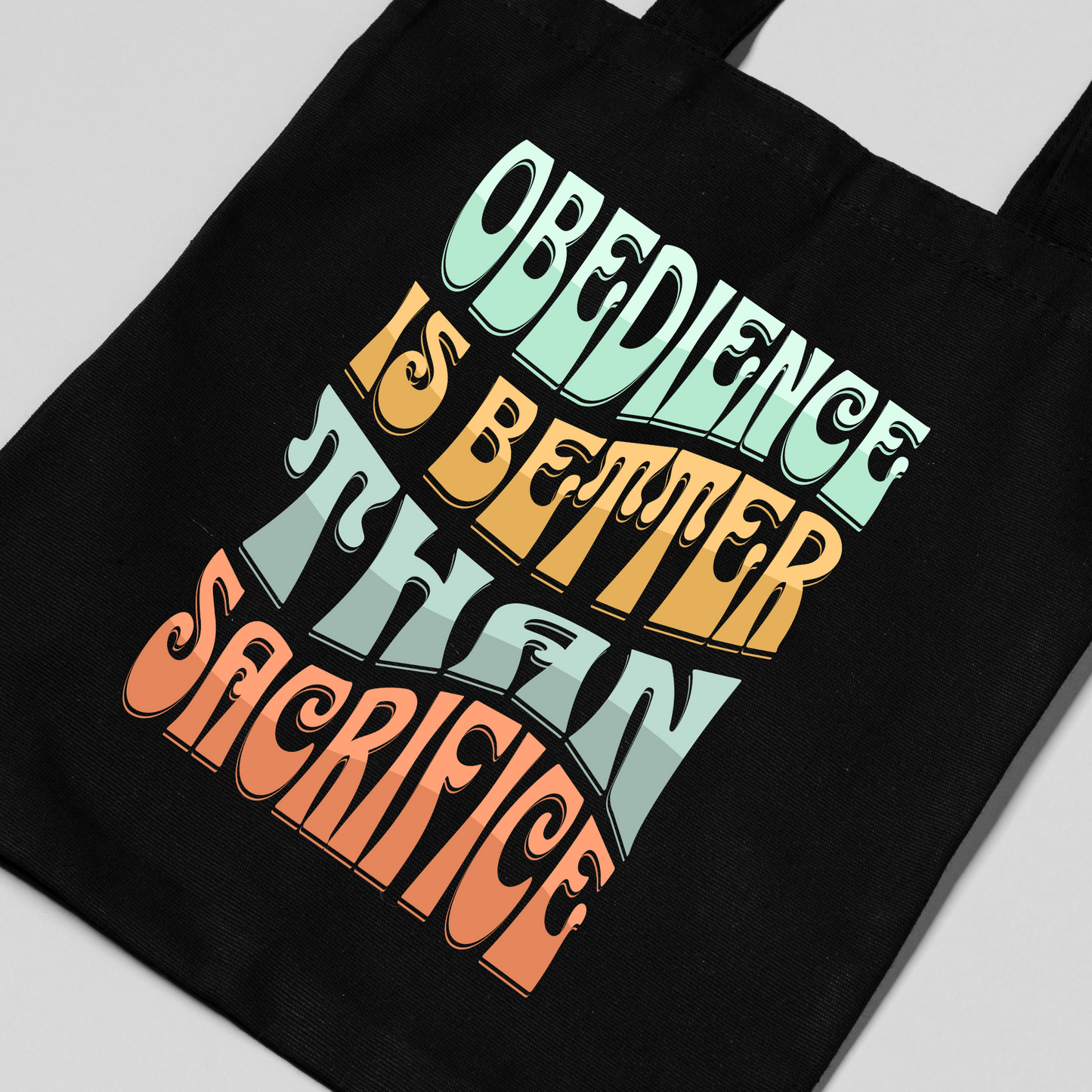 Bible Tote Bag Obedience Is Better Than Sacrifice, Christian Tote Bag