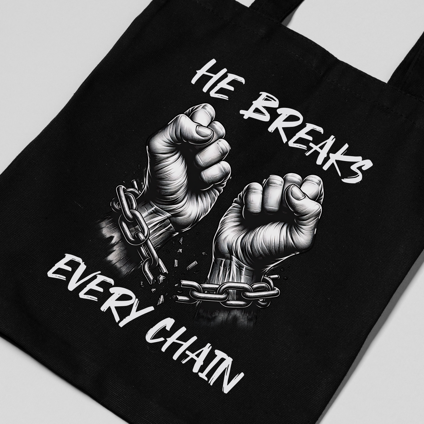 Bible Tote Bag, He Breaks Every Chain