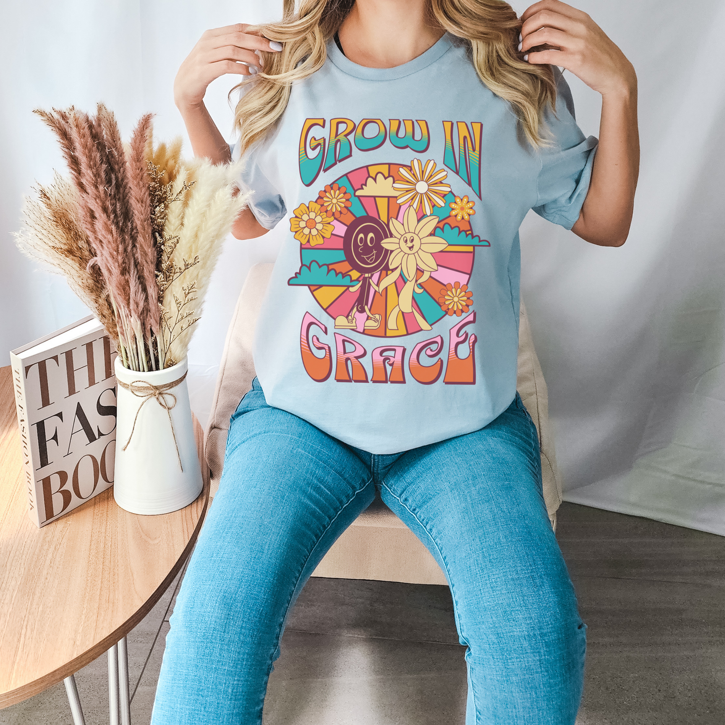 Women's Trendy Christian Tee, Grow In Grace, Cute Christian Shirt, Grace Tshirt, Boho Christian Shirt