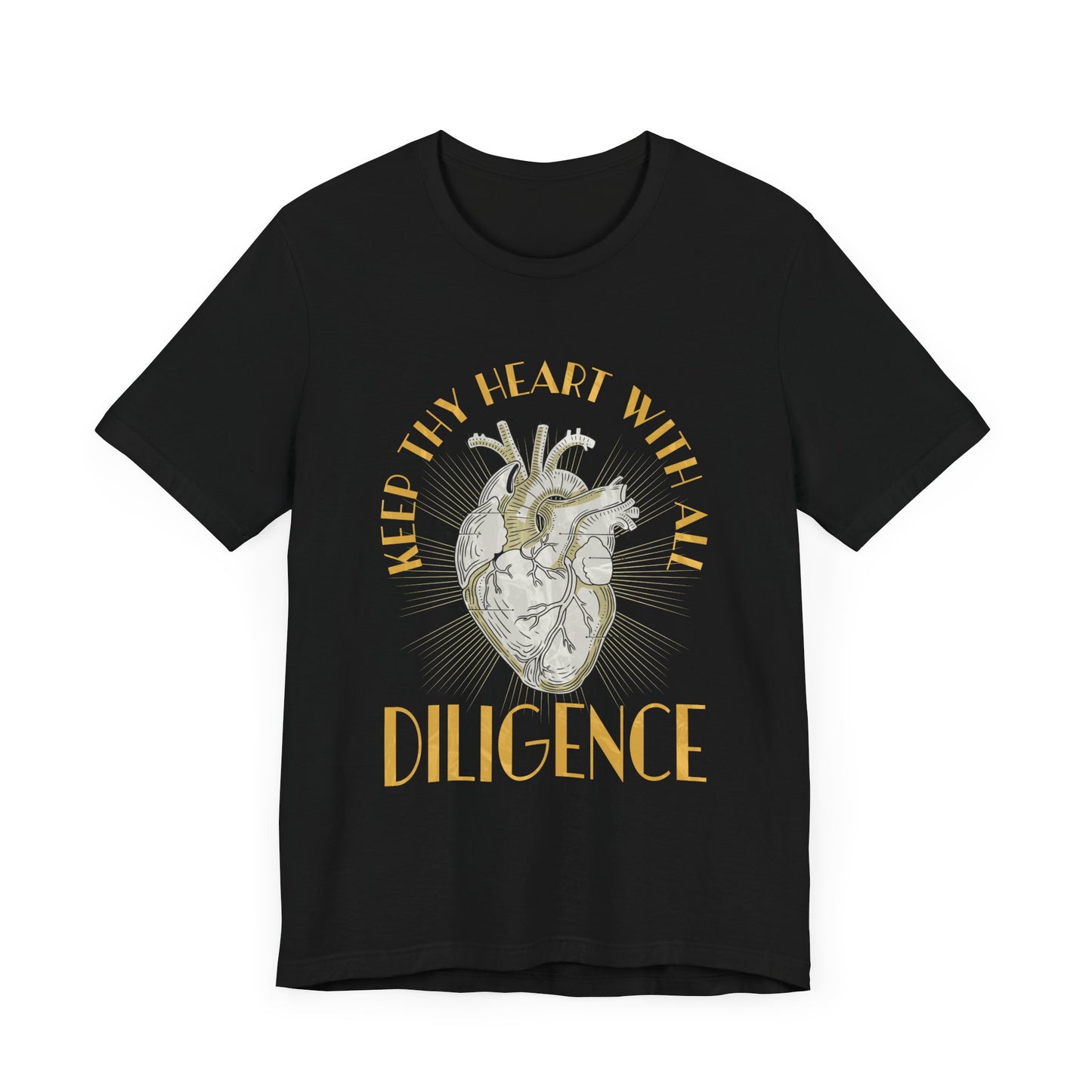 Unisex Trendy Christian T-Shirt Graphic Tee, Keep Thy Heart With All Diligence