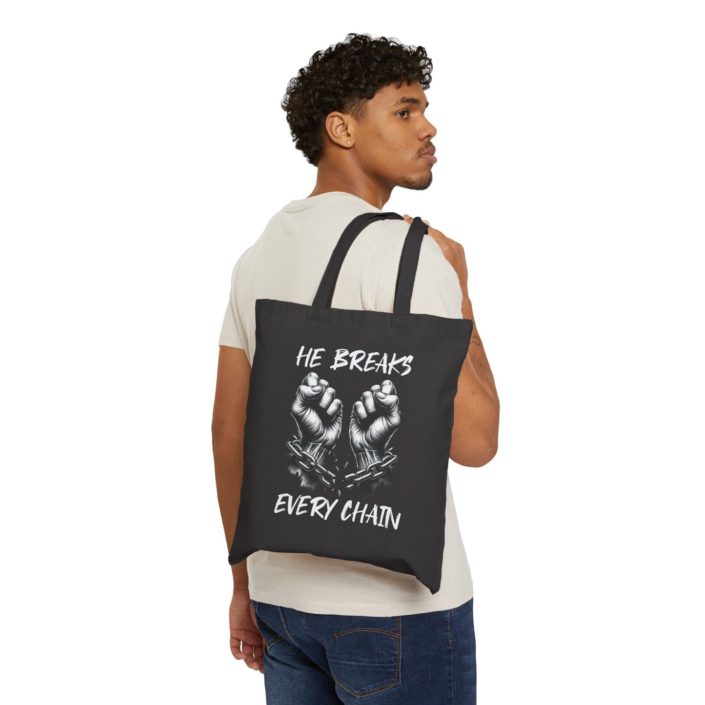 Bible Tote Bag, He Breaks Every Chain