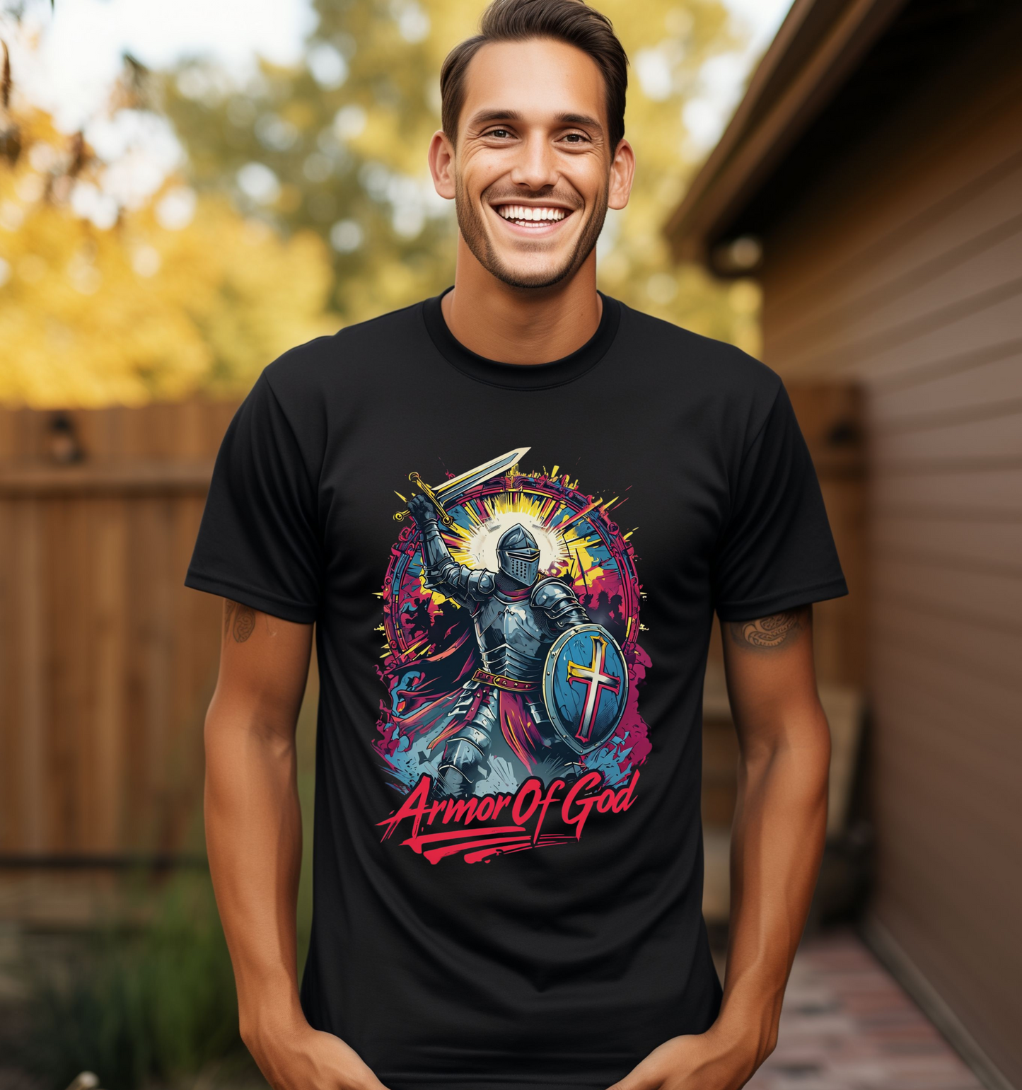 Men's Armor Of God T-Shirt, Christian Streetwear