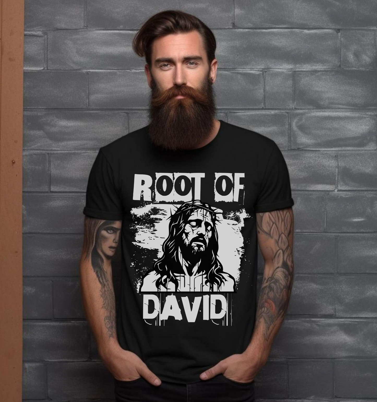 Christian Streetwear, Men's Christian Graphic Tee, Root Of David Shirt