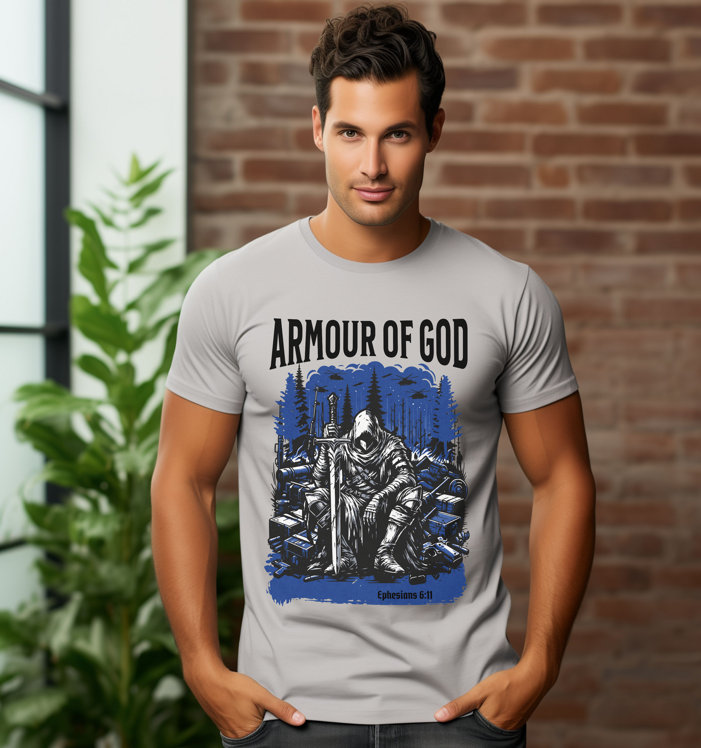 Men's Christian Graphic Tshirt, Ephesians 6:11 T-shirt, Spiritual Warfare Shirt